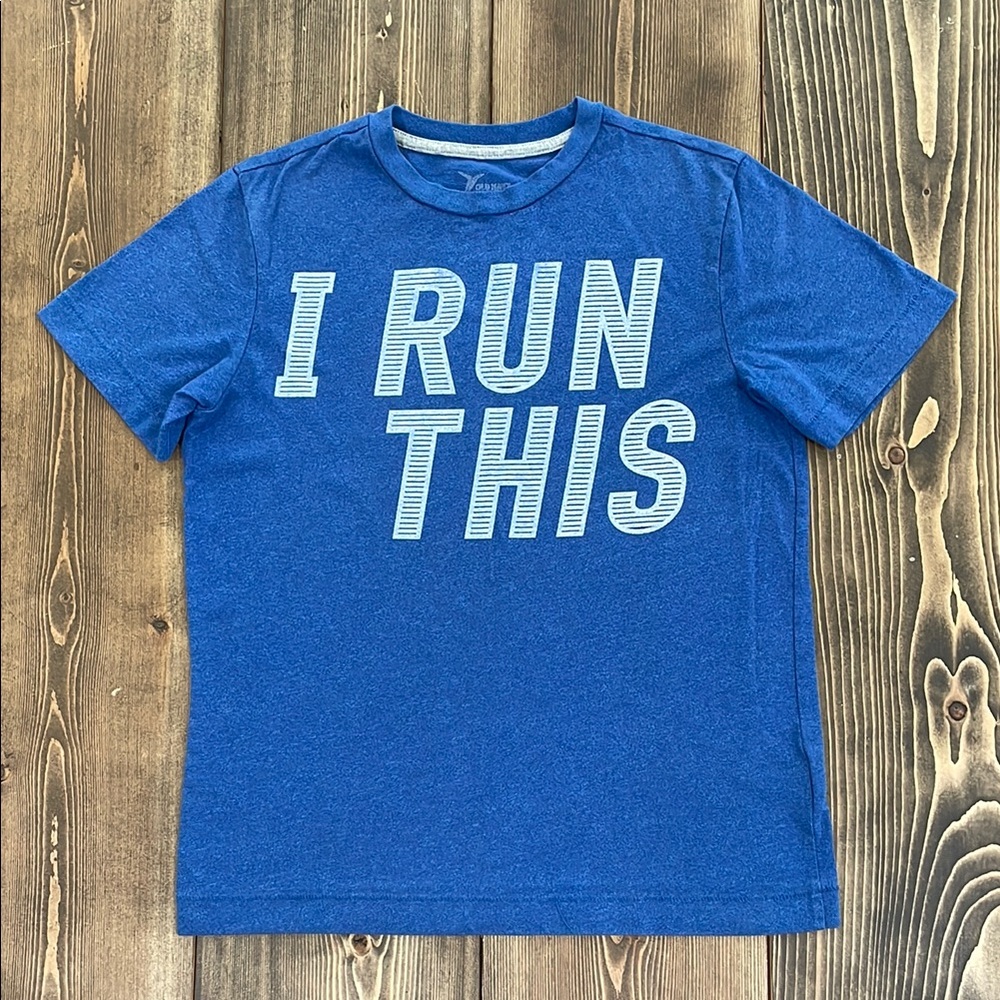Boy’s Blue Old Navy “I Run This” Short Sleeve Shirt